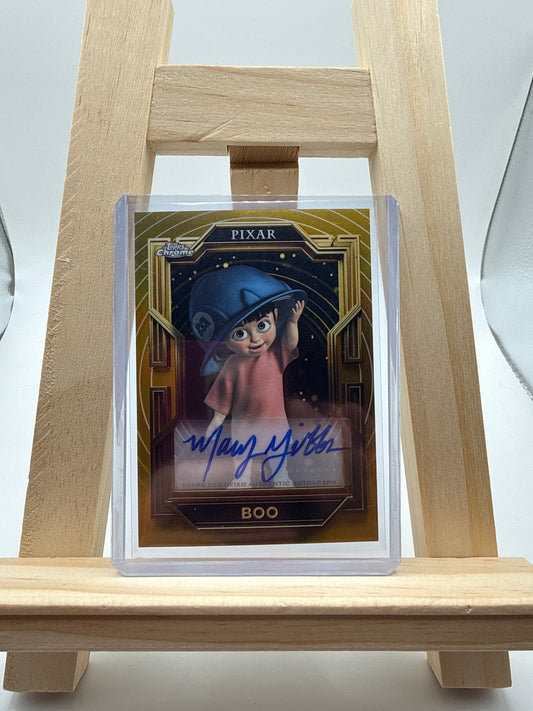 2025 Topps Chrome Pixar Gold Boo Mary Gibbs Gilded Auto #AA-MG - Rückseite