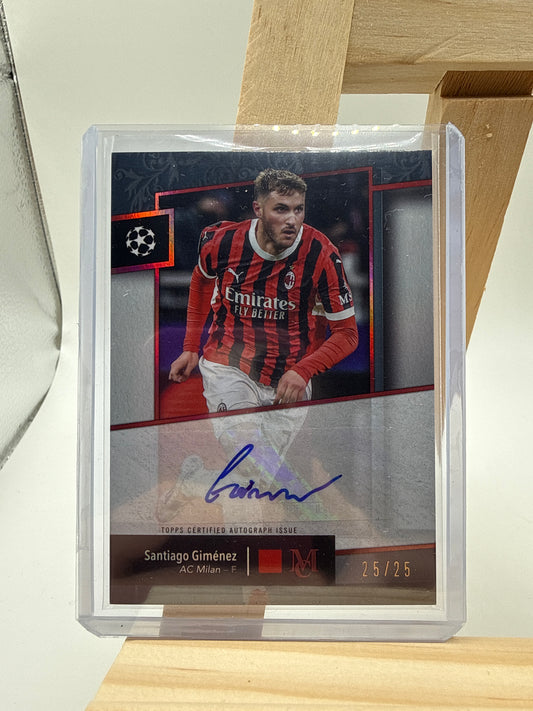 Topps Museum Collection 2025 Santiago Gimenez Auto /25 AC Milan - RĂźckseite