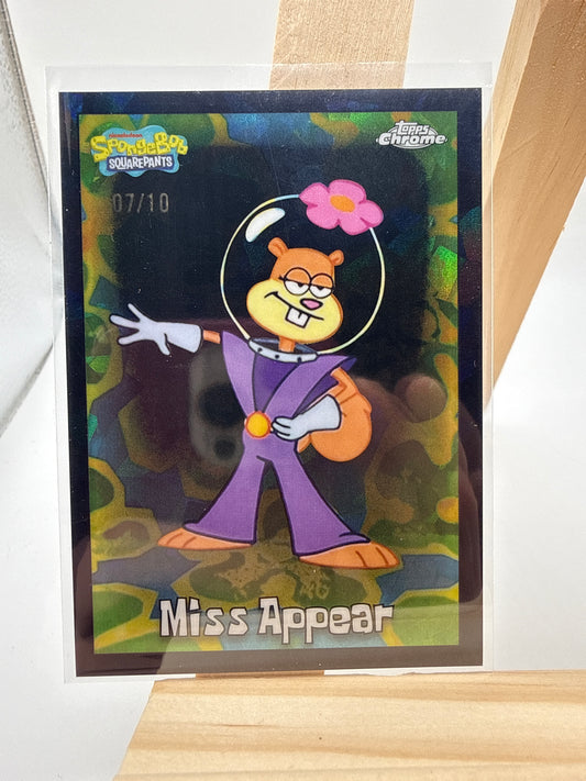 2025 Topps Chrome Spongebob Saphire Edition Miss Appear Black /10 - Rückseite
