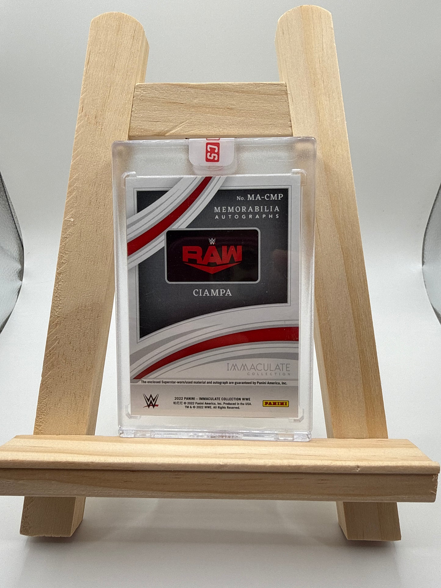2022 Panini Immaculate Collection WWE Ciampa Patch Auto /10 - Detailansicht 2