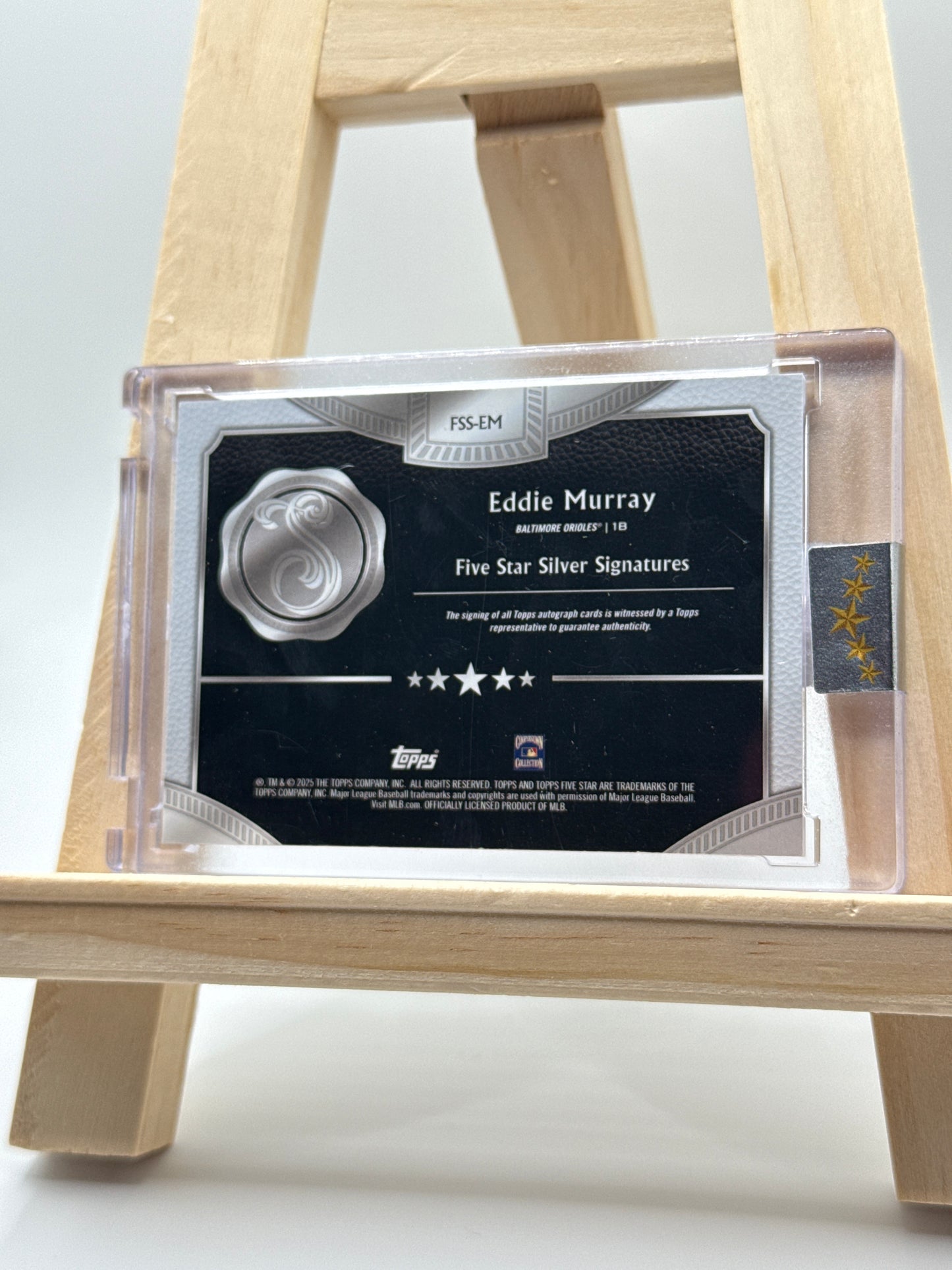 2025 Topps Five Star Eddie Murray Silver Signatures /25 On Card Auto - Detailansicht 2