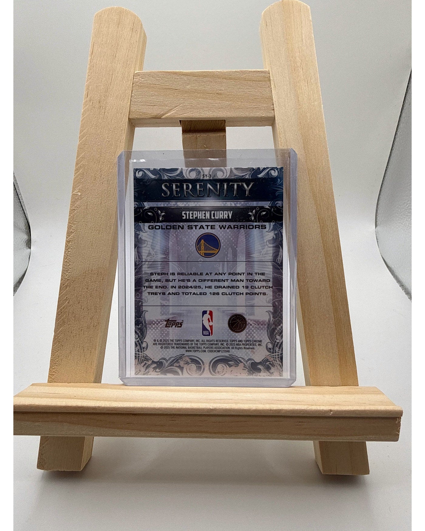 2025-26 Topps Chrome Basketball Stephen Curry Serenity Card