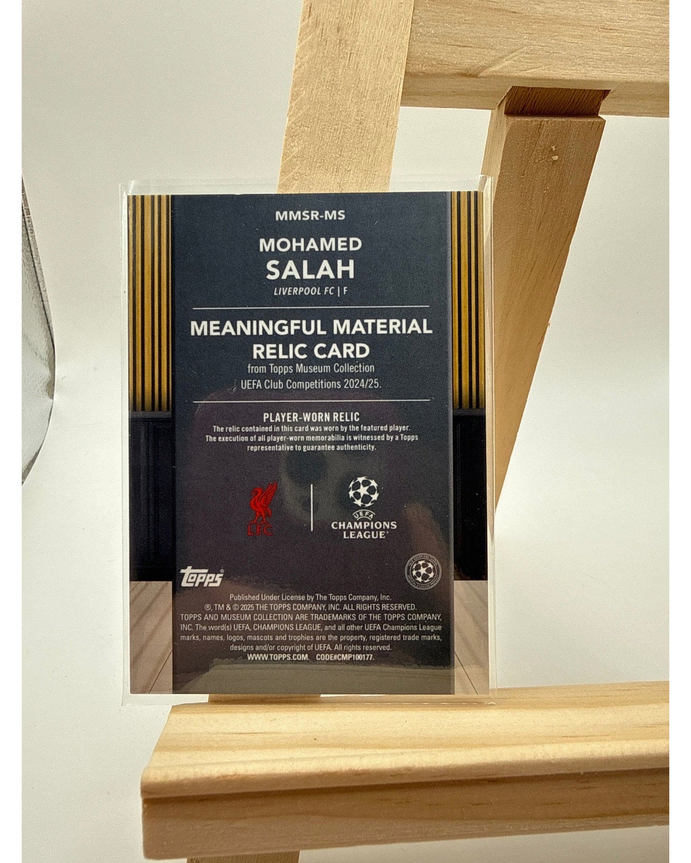 2025 Topps Museum Collection Mohamed Salah Meaningful Material Relic /150