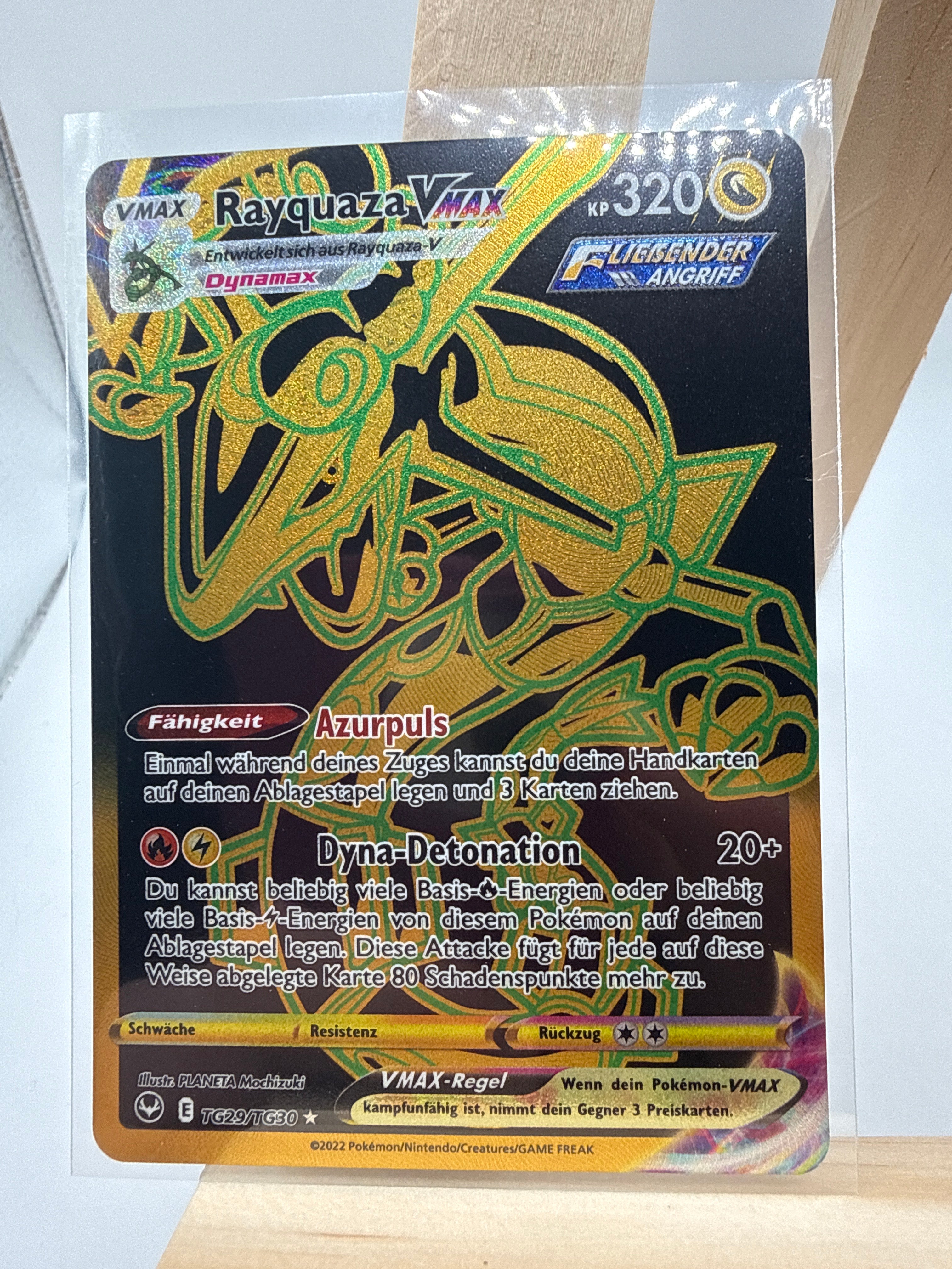 Pokemon - Rayquaza VMAX GOLD - TG29/TG30 - Silberne Sturmwinde Deutsch - NM - Rückseite
