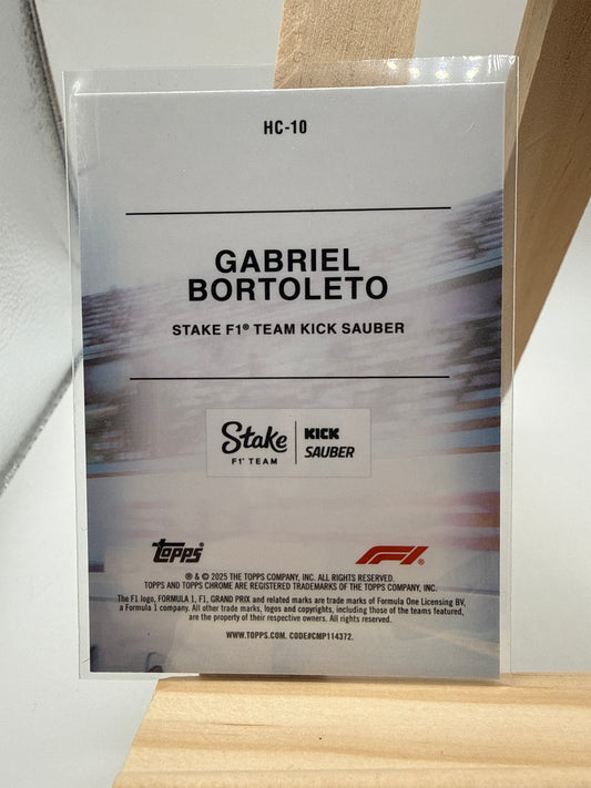 Gabriel Bortoleto  - Topps Chrome F1 2025  Kick Sauber (HC-10) RC - Rückseite
