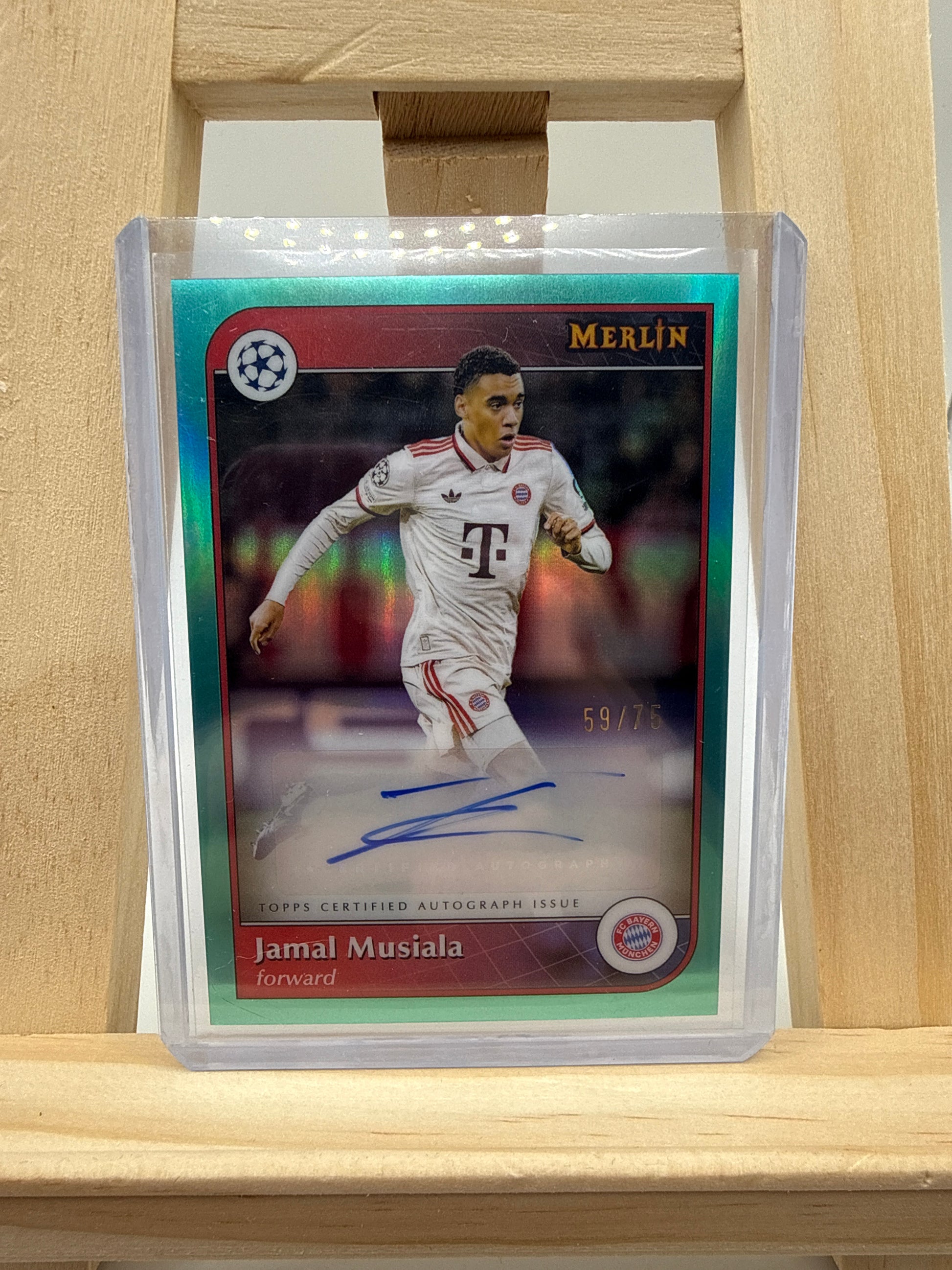 Topps Chrome Merlin 24/25 Jamal Musiala Auto /75 FC Bayern - Rückseite