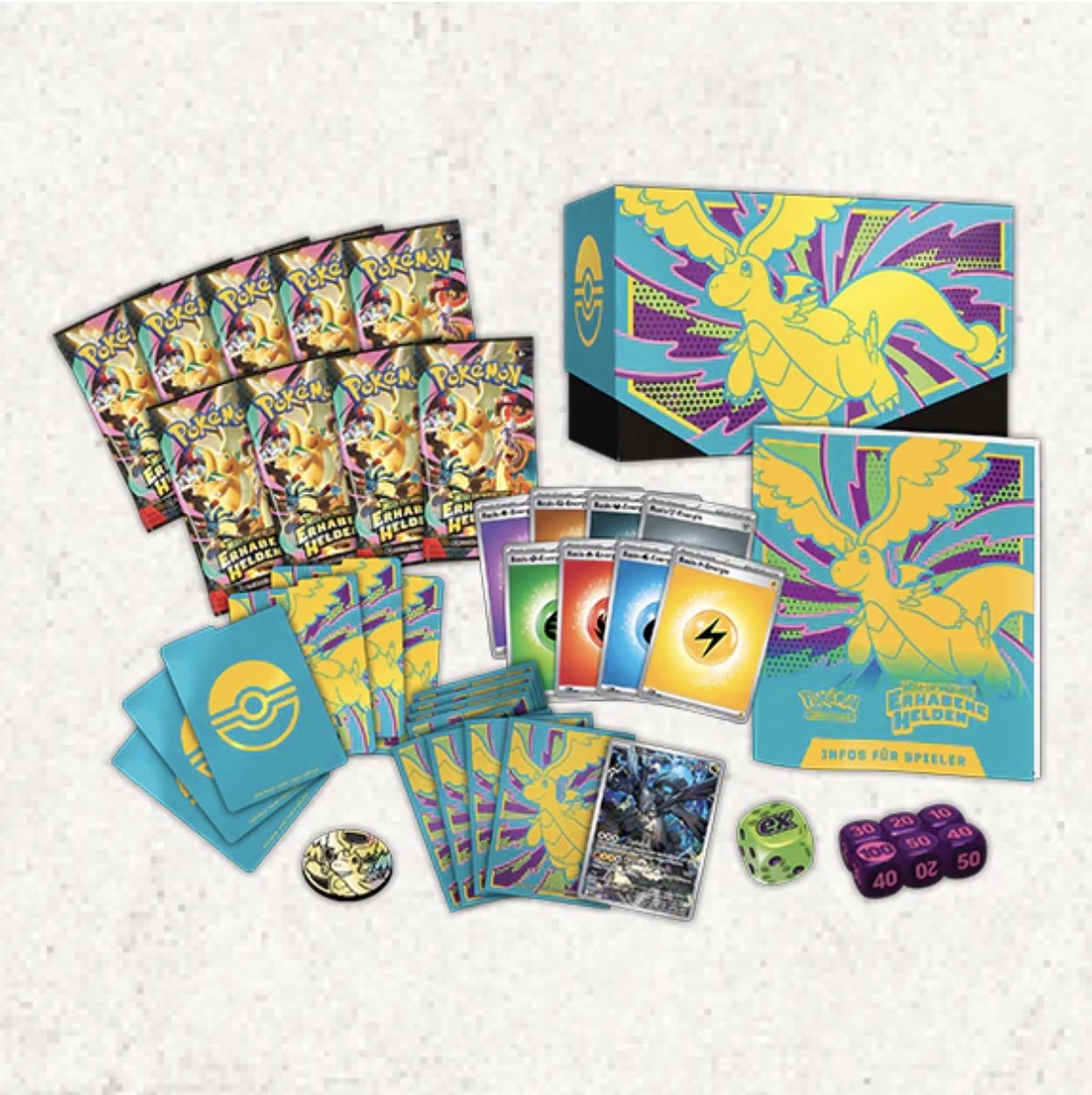 POKEMON ME2.5 MEGA ENTWICKLUNG - ERHABENE HELDEN - TOP TRAINER BOX (DEUTSCH) - Rückseite