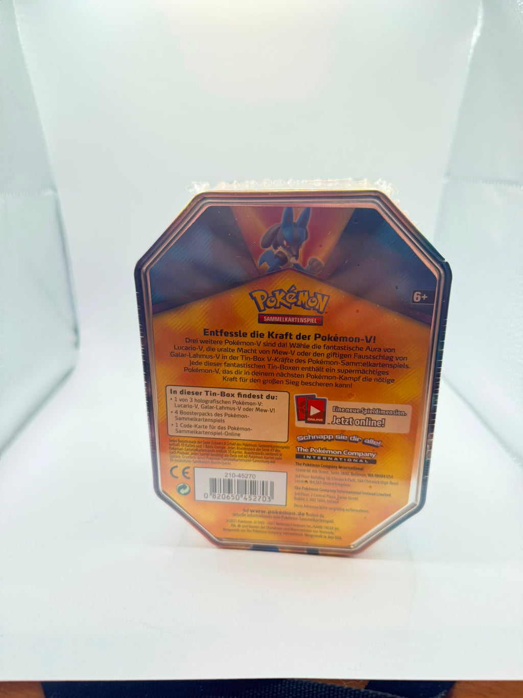Pokemon Lucario V Tin Box Sammelkarten TCG deutsch NEU ORIGINAL VERSCHWEIẞT