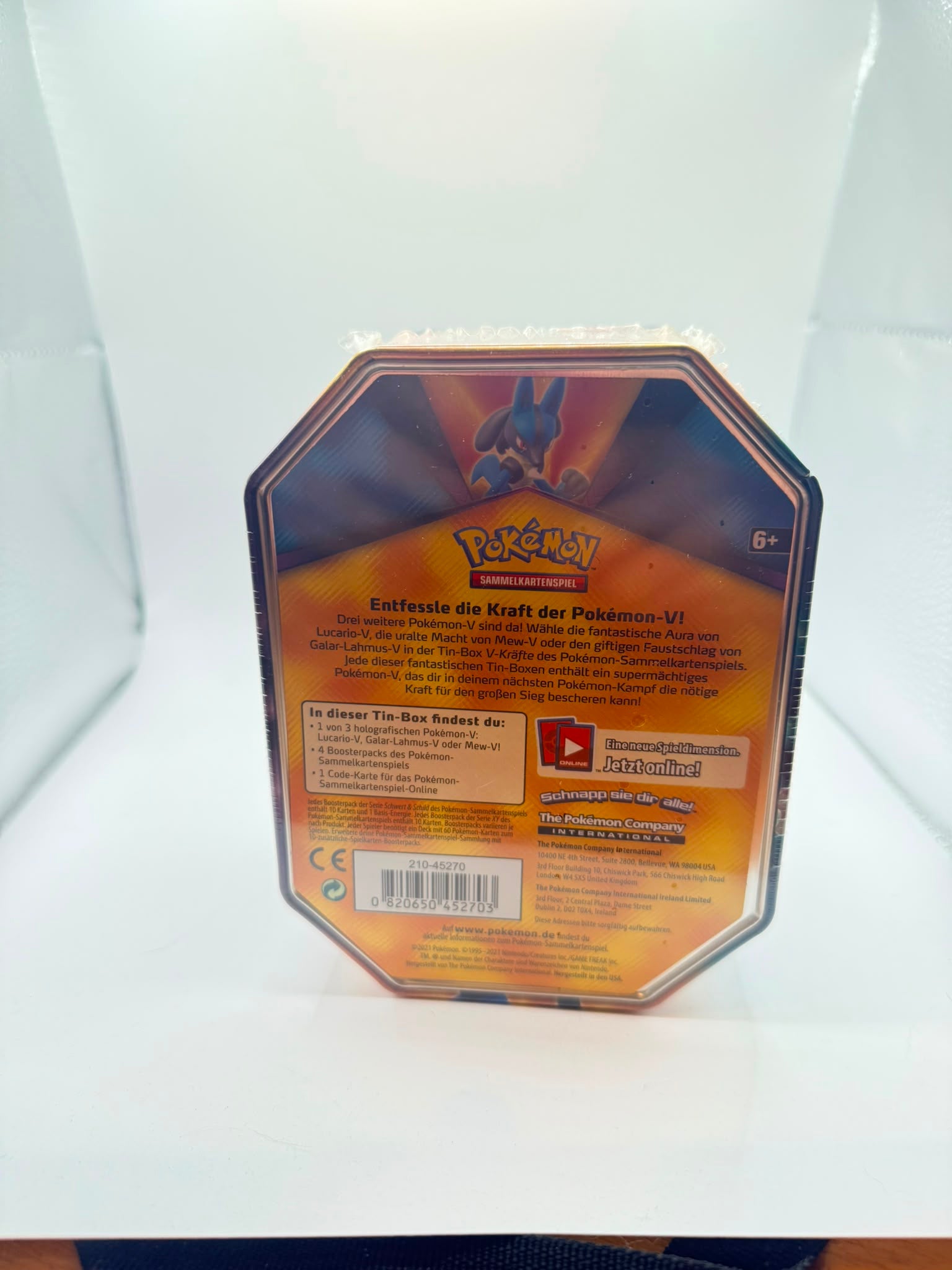 Pokemon Lucario V Tin Box Sammelkarten TCG deutsch NEU ORIGINAL VERSCHWEIẞT
