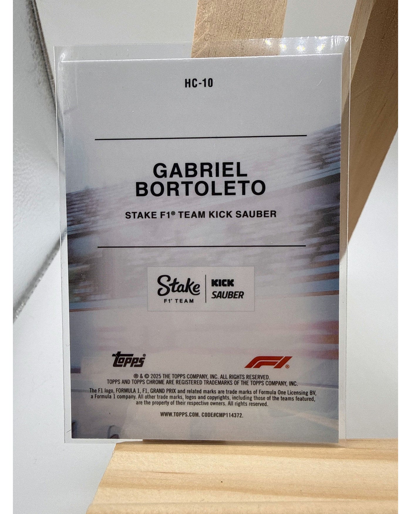 Gabriel Bortoleto  - Topps Chrome F1 2025  Kick Sauber (HC-10) RC