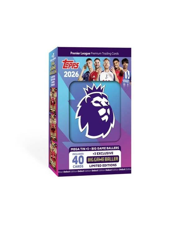Topps Premier League 2026 - Debut Edition - Mega Tin (Big Game Baller) Sealed
